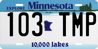 MN license plate 103TMP