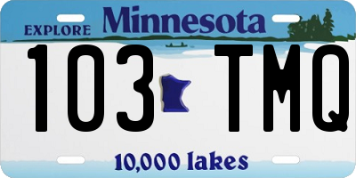 MN license plate 103TMQ