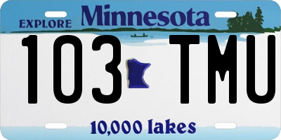 MN license plate 103TMU