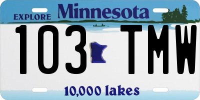 MN license plate 103TMW