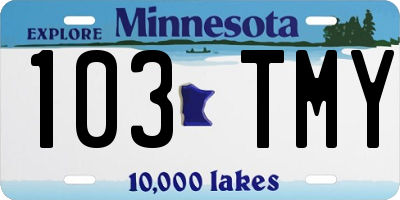 MN license plate 103TMY
