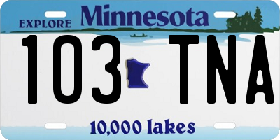 MN license plate 103TNA