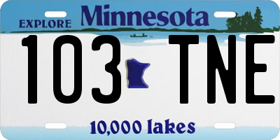MN license plate 103TNE