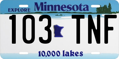 MN license plate 103TNF