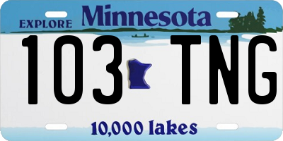 MN license plate 103TNG