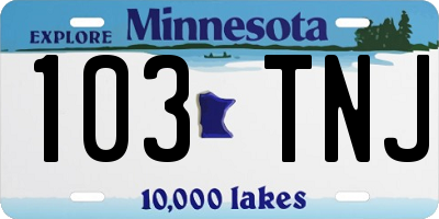MN license plate 103TNJ