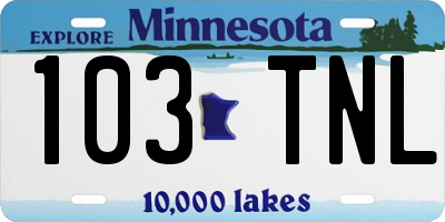MN license plate 103TNL