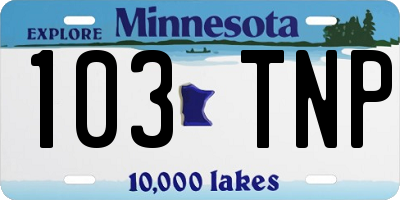 MN license plate 103TNP