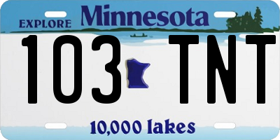 MN license plate 103TNT