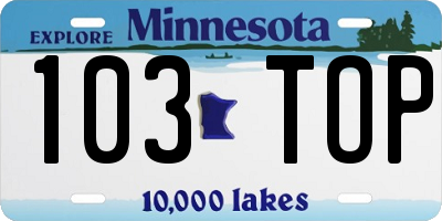 MN license plate 103TOP