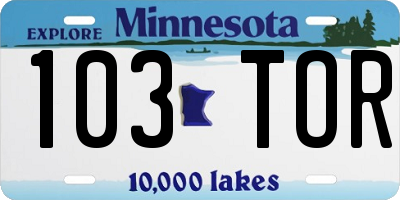 MN license plate 103TOR
