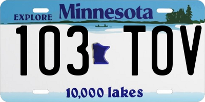MN license plate 103TOV