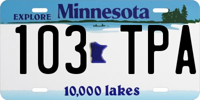 MN license plate 103TPA