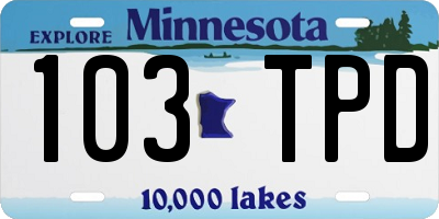 MN license plate 103TPD