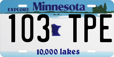MN license plate 103TPE