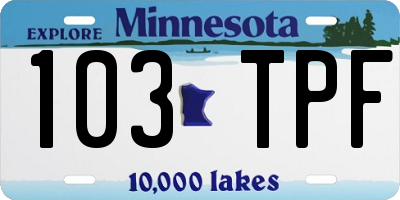 MN license plate 103TPF