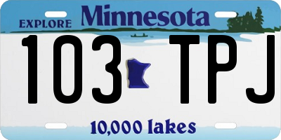 MN license plate 103TPJ