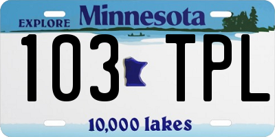 MN license plate 103TPL