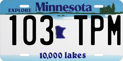 MN license plate 103TPM
