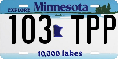 MN license plate 103TPP