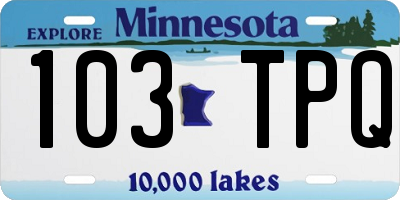 MN license plate 103TPQ