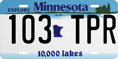 MN license plate 103TPR