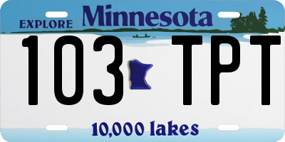 MN license plate 103TPT