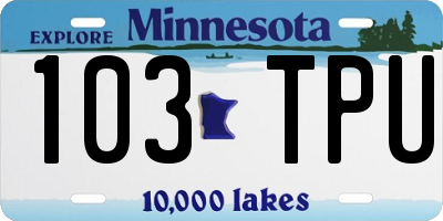 MN license plate 103TPU