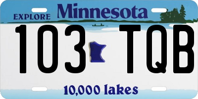MN license plate 103TQB