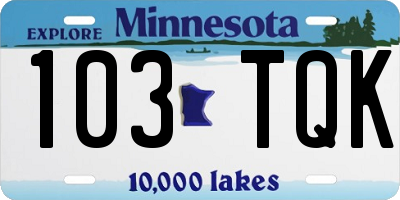 MN license plate 103TQK