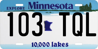 MN license plate 103TQL