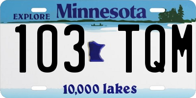 MN license plate 103TQM