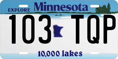 MN license plate 103TQP