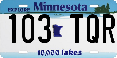 MN license plate 103TQR