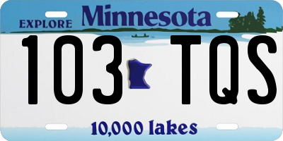 MN license plate 103TQS