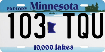 MN license plate 103TQU