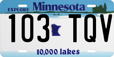 MN license plate 103TQV