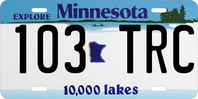 MN license plate 103TRC