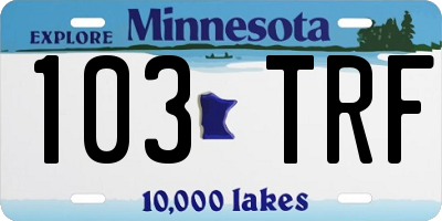 MN license plate 103TRF