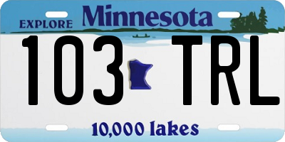 MN license plate 103TRL