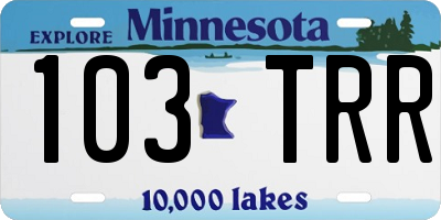 MN license plate 103TRR
