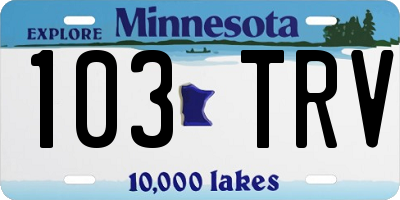 MN license plate 103TRV