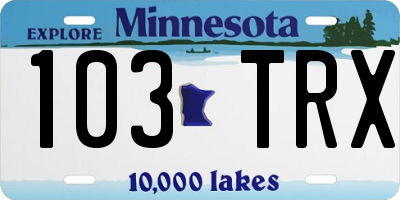 MN license plate 103TRX