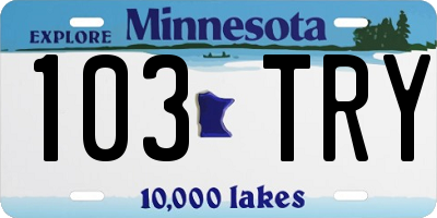 MN license plate 103TRY