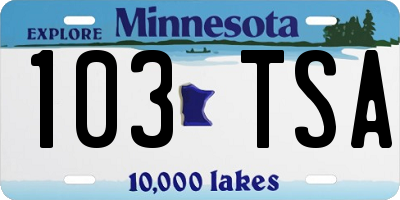 MN license plate 103TSA