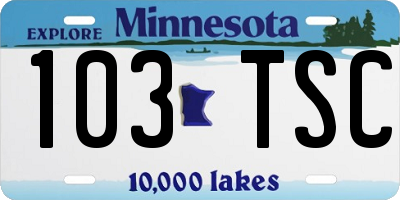 MN license plate 103TSC