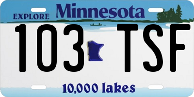 MN license plate 103TSF