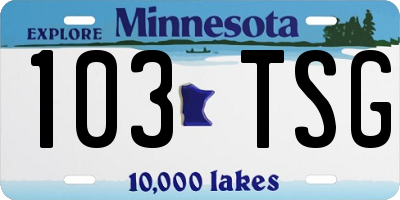 MN license plate 103TSG