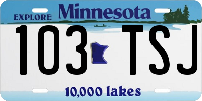 MN license plate 103TSJ