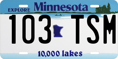 MN license plate 103TSM